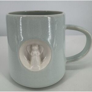 Hallmark 3D Angel Relief Light‎ Blue Ceramic Coffee Mug Cup